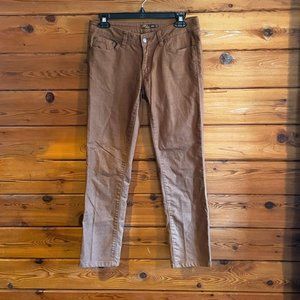 Prana Brown Kayla Classic Slim Fit Jeans 4/27 Short Organic Cotton Mid-Rise